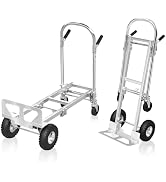 ZMRTDWO 800 LBS Dolly Cart with Wheels, 2 in 1 Folding Hand Truck, Stainless Steel Heavy Duty Ind...