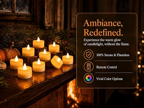 Colorful Flickering Tea Light Flameless Candle