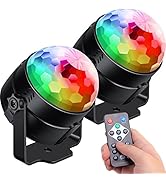 [2-Pack] Sound Activated Party Lights with Remote Control Dj Lighting, RGB Disco Ball Light, Stro...