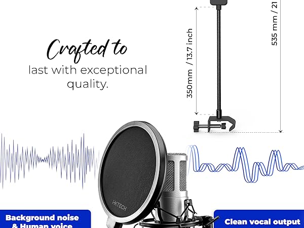 pop filter for mic blue yeti microphone hyperx quadcast shure sm7b podmic elgato wave metal filters 