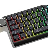 dagaladoo Black Topographic keycaps Double Shot PBT keycaps Shine Through Keyboard Keys Side Prin...