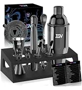 IOV Mixology Bartender Kit With Stand | 12-Piece Cocktail Shaker Set | 24oz Martini Shaker Set Fo...