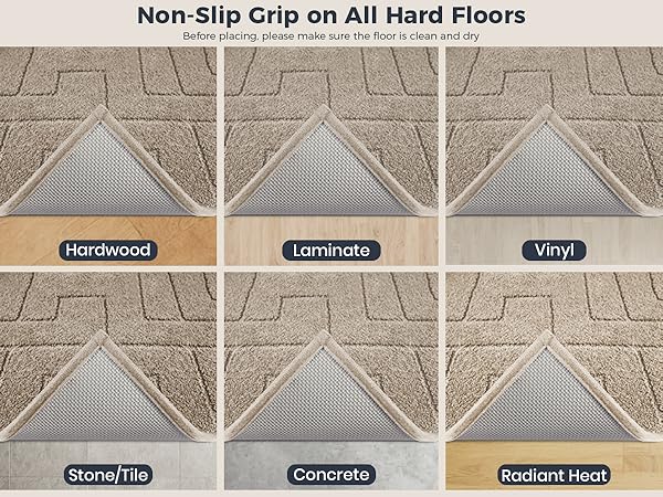 Non-slip Grip on All Hard Floors