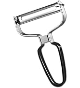 SoKalChw Larger Wide Mouth Kitchen Vegetable Peelers Cabbage Peeler (Serrated Y- Peeler)(Black)