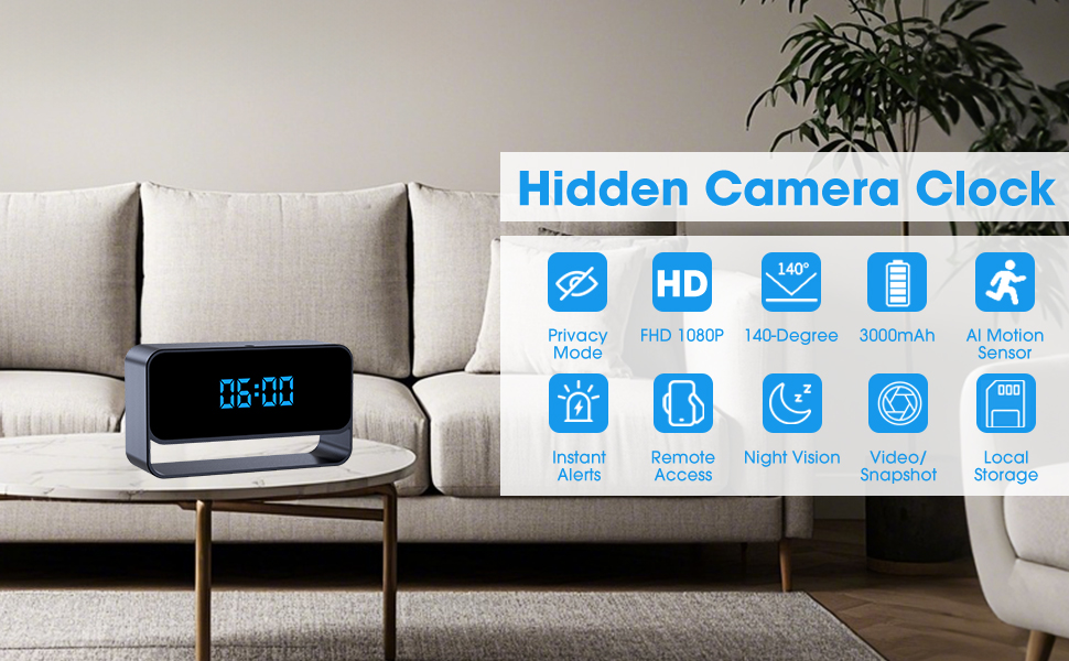 hidden camera clock