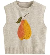 CIDER Women’s Sweater Vest Knit Sleeveless Pear Cute Graphic Tank Top | Fun Tops, Fall, Trendy Ou...