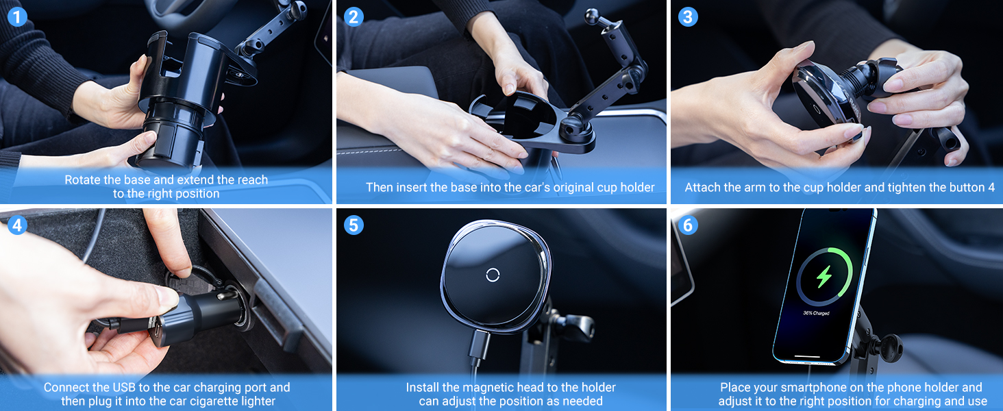 Magnetic Wireless Cup Charging Holder