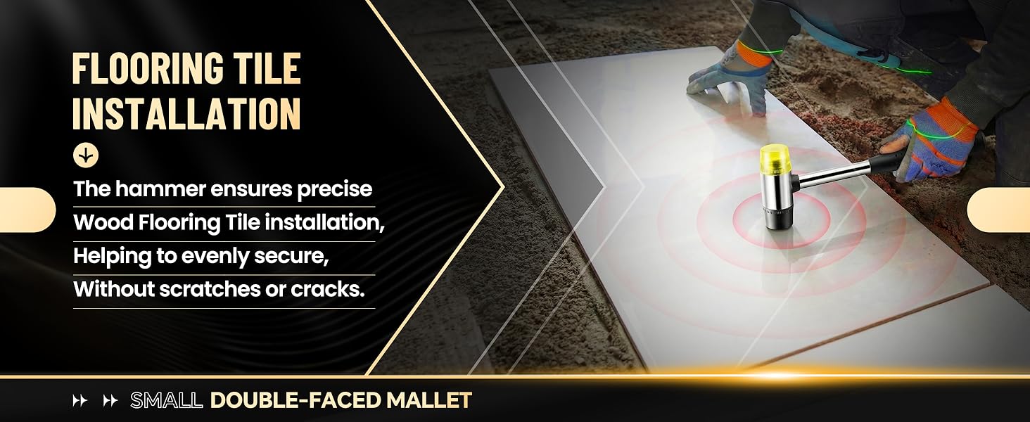 FLOORING TILE INSTALLATION--The hammer ensures precise Wood Flooring Tile installation