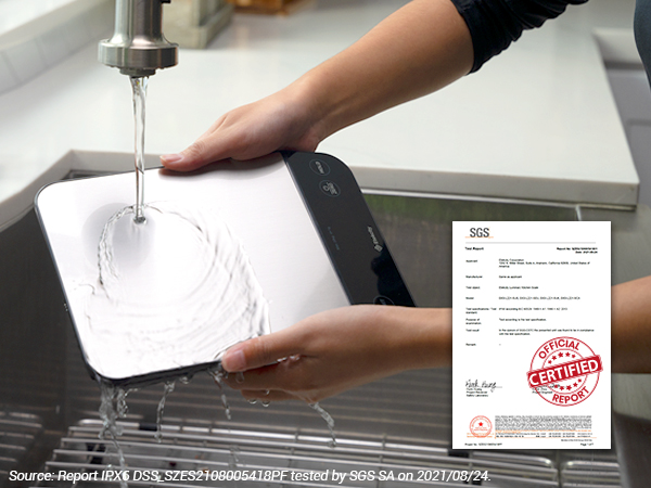 Water-resistance can provide a better user experience when cleaning the scales