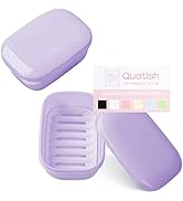 Quatish 2 Pack Travel Soap Container, Portable Soap Holder with Lid, Travel Bar Soap Holder, Soap...