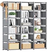 Mavivegue Book Shelf, 18 Cube Storage Organizer, DIY Bookcase, Metal Cube Bookshelf,Tall Book cas...