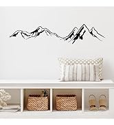 JINGIHE Mountain Wall Decal, Mountain Decals for Vehicles, 48 x 10 Inch Mountains Peaks Wall Stic...