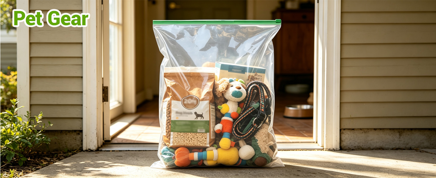 Storage bags for organizing pet gear.