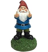 Gnometastic Middle Finger Gnome, 8.45in Tall - The Original Double Bird Garden Gnome Statue - Out...
