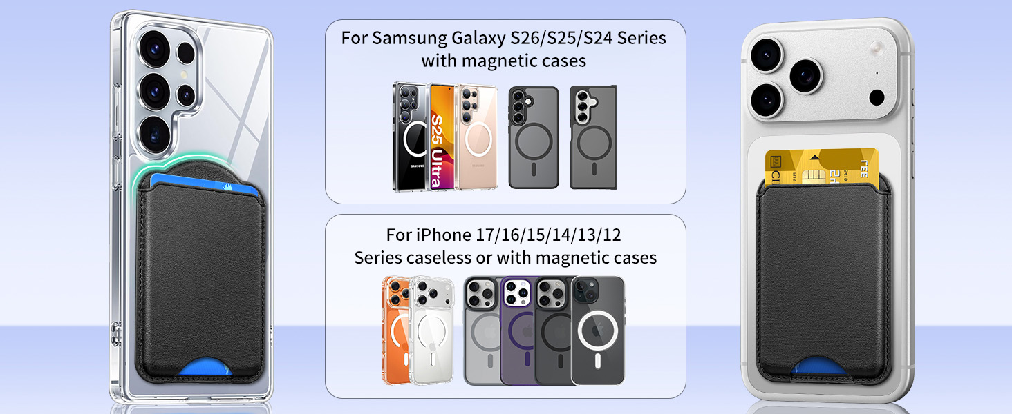 Compatible with Samsung and Apple iPhone Magnetic Wallet