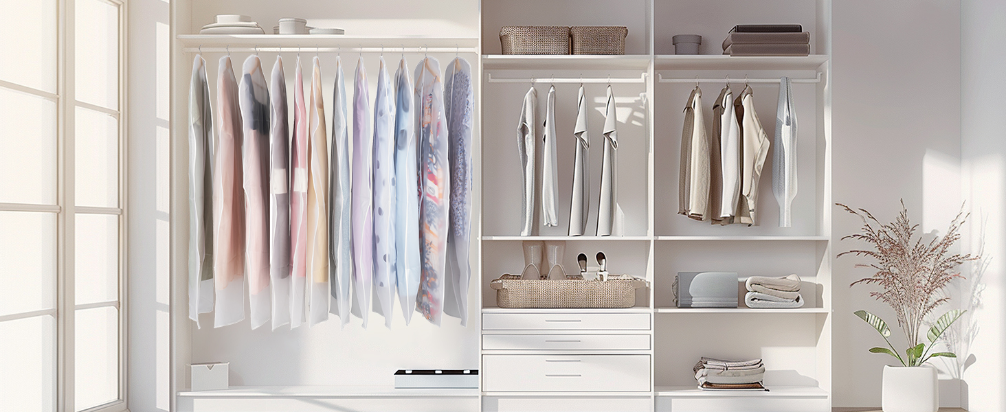 clear garment bags for hanging clothes