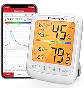 ThermoPro TP359 Bluetooth Hygrometer Thermometer, 260FT Wireless Remote Temperature and Humidity ...