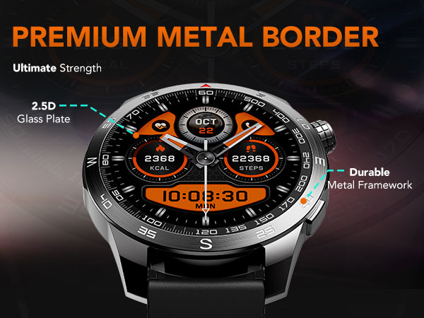 Smart watch with metal border