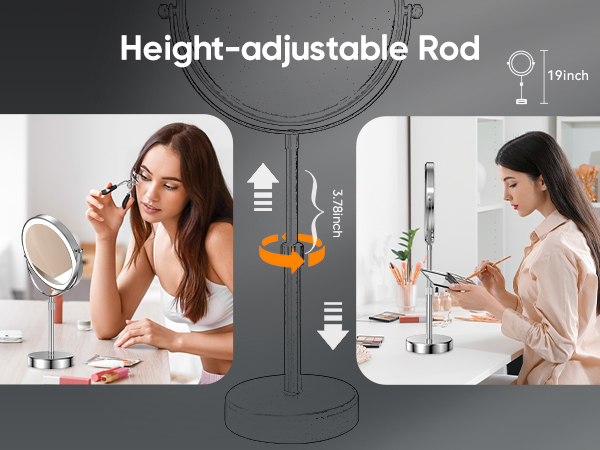 magnifying mirror with light