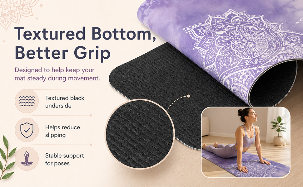 Textured bottom for slip resistance and stability