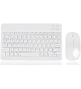 Wireless Keyboard and Mouse, Ultra-Slim Rechargeable Bluetooth Keyboard Mouse Combo,Cute Small Po...