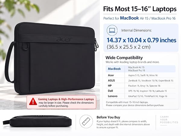 16 inch laptop sleeve