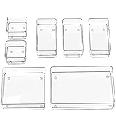 SMARTAKE 7-Piece Drawer Organizer with Non-Slip Silicone Pads, 4-Size Desk Drawer Organizer Trays...