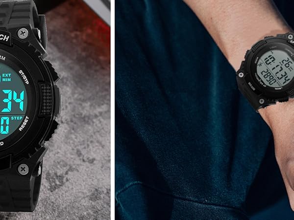 Unisex Pedometer Watches Military Multifunctional