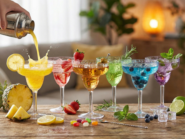 Acrylic Margarita Glasses with Stem