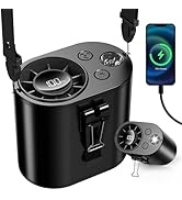 Portable Waist Fan,10 Speeds Personal Fan Clip On Fans for Shirt,10000mAh Rechargeable Neck Fans ...