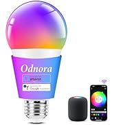 Odnora LED Smart Light Bulbs, Color Changing Light Bulb 9W, Work with Alexa &amp; Google Assistant, 2...