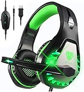 DIWUER Stereo Gaming Headset for Nintendo Switch, PS4, Xbox One with Noise Cancelling Mic, Soft E...