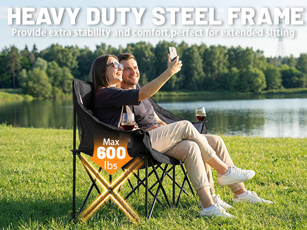 heavy duty camping chair for 2 people