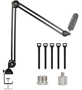 BOMGE heavy duty gaming Mic Boom Arm,Adjustable Studio Microphone Stand Arm for Blue Snowball, Bl...