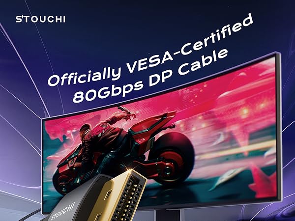 Officially VESA-Certified 80Gbps DP Cable