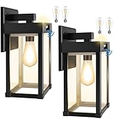 Solar Porch Lights Outdoor, Aqonsie Solar Sconce Lights Outdoor with 3200K &amp; 6500K Bulb, Solar Ga...