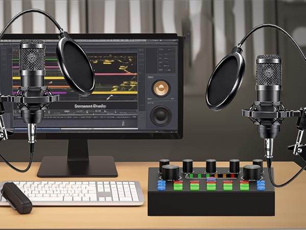 Podcast Equipment Bundle for 2, Podcast Equipment Bundle, Audio Interface, podcast equipment