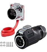 CNLINKO LP-24 3-Pin Industrial Waterproof Connector - Secure Screw-in Design Circular Connector, ...