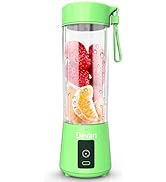 Portable Blender Smoothies Personal Blender Mini Shakes Juicer Cup USB Rechargeable 14oz. (Green)