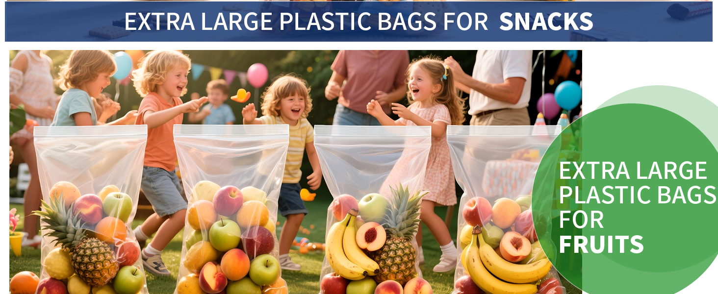 EXTRA LARGE PLASTIC BAGS FOR SNACKS