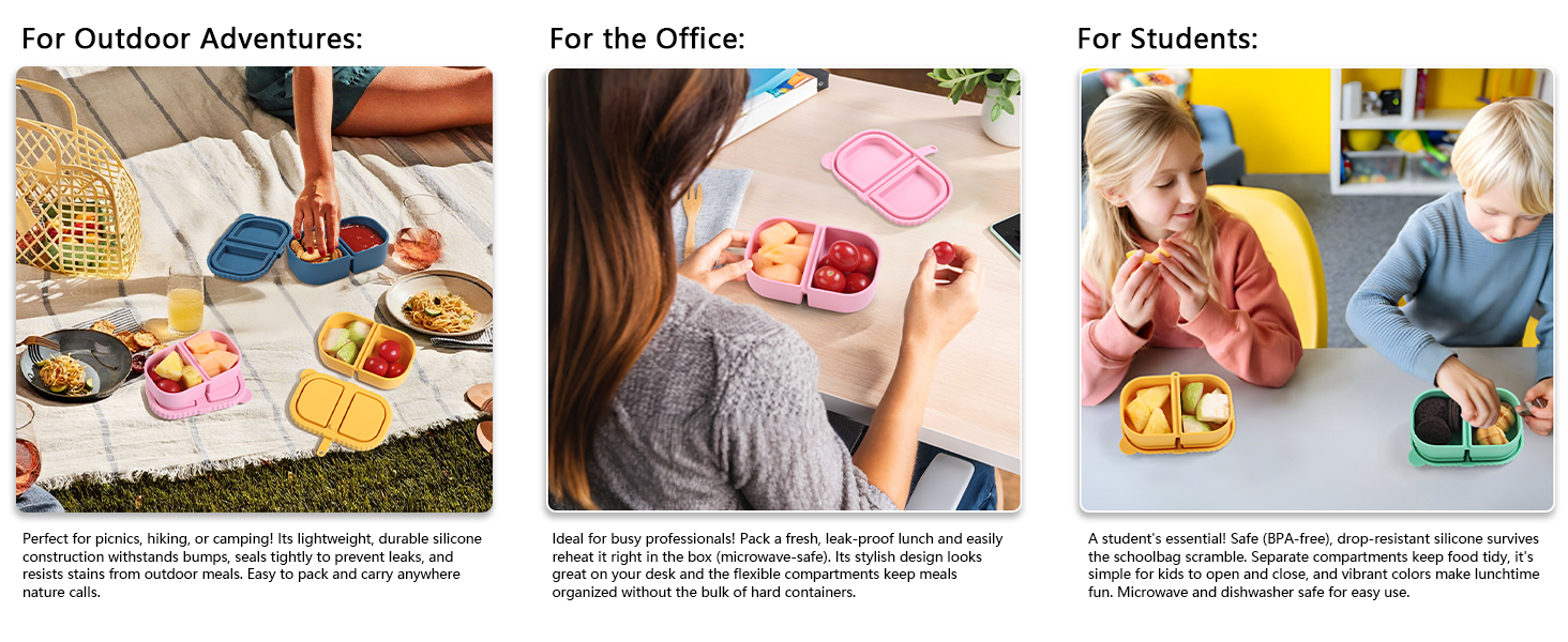 silicone snack containers with lids