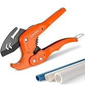 ValueMax PVC Pipe Cutter, Cuts up to 1-1/4", SK5 Blade PVC Cutter Tool, Ratcheting PVC Cutter, Pi...