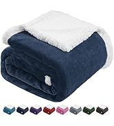 BEAUTEX Sherpa Fleece Throw Blankets, Soft Fluffy Flannel Plush Blanket and Throw, Fuzzy Cozy Blu...