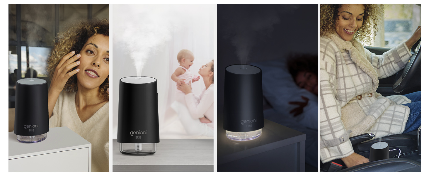 USB Desktop Humidifier for Plants, Office, Car, Baby Room with Auto Shut Off &amp; Night Light