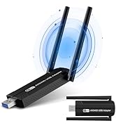 USB WLAN Stick for PC, RENGOGA WiFi 6E AXE5400 WLAN Adapter PC High Range, Tri-Band 6GHz, 5GHz, 2...