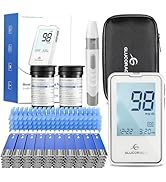 Glucoracy Blood Glucose Monitor Kit with 100 Blood Sugar Test Strips &amp; Lancets, Glucometer, Lanci...