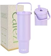 Cafezi 50 oz Insulated Water Bottle, Stainless Steel Water Bottles with Flip Straw and Top Handle...