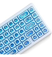 OHY XVX Blue Shine Through Keycaps for Mechanical Keyboards - 136 Keys Blue Translucent Cat Eye D...