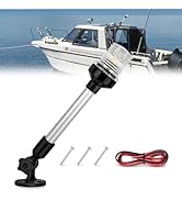 Nilight Marine Boat Stern Light 12Inch White Fold Down Anchor Lights 12V 24V Waterproof 360° Ligh...