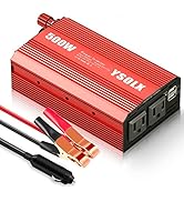 YSOLX 500W Power Inverter DC 12V to 110V AC Converter with 2 USB Ports and 2 AC Outlet, Car Charg...